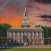 Independence Hall Sunset Diamond Painting