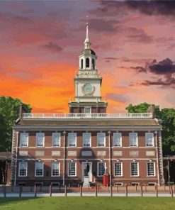 Independence Hall Sunset Diamond Painting