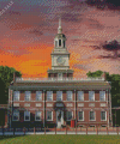 Independence Hall Sunset Diamond Painting