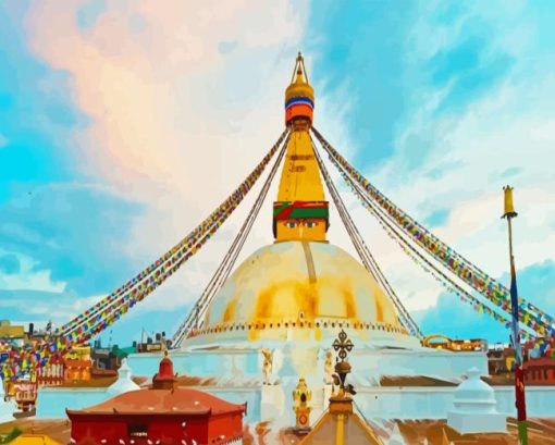 Kathmandu Stupas Diamond Painting