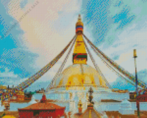 Kathmandu Stupas Diamond Painting