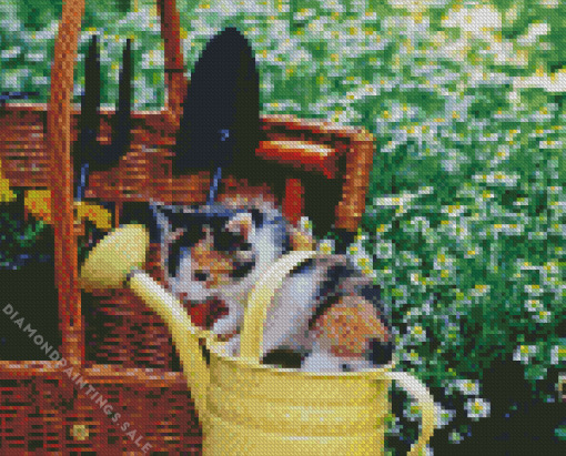 Kitten In Garden Diamond Painting