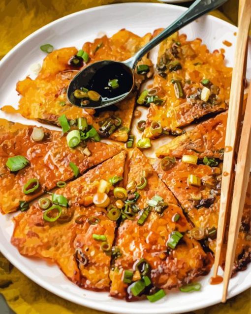 Korean Pancake Kimchi Jeon Diamond Painting