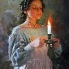 Lady And Candle Diamond Painting