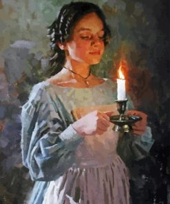 Lady And Candle Diamond Painting