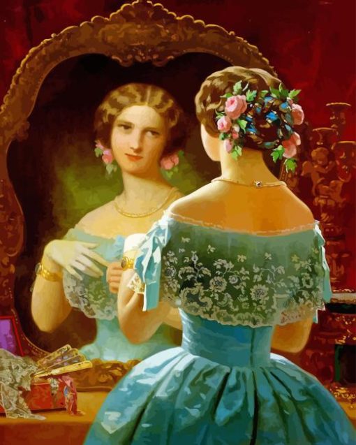 Lady In Mirror Diamond Painting