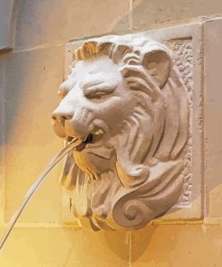 Lion Wall Fountain Diamond Painting