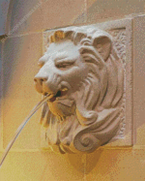 Lion Wall Fountain Diamond Painting