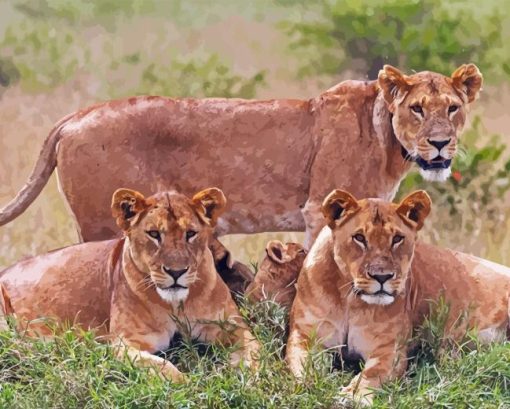 Lionesses In Jungle Diamond Painting