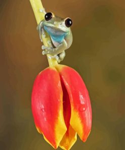 Little Frog On A Tulip Diamond Paints