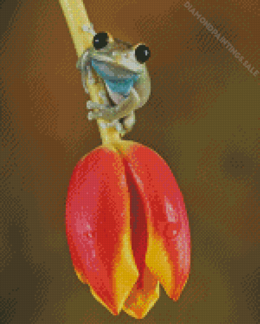 Little Frog On A Tulip Diamond Paints