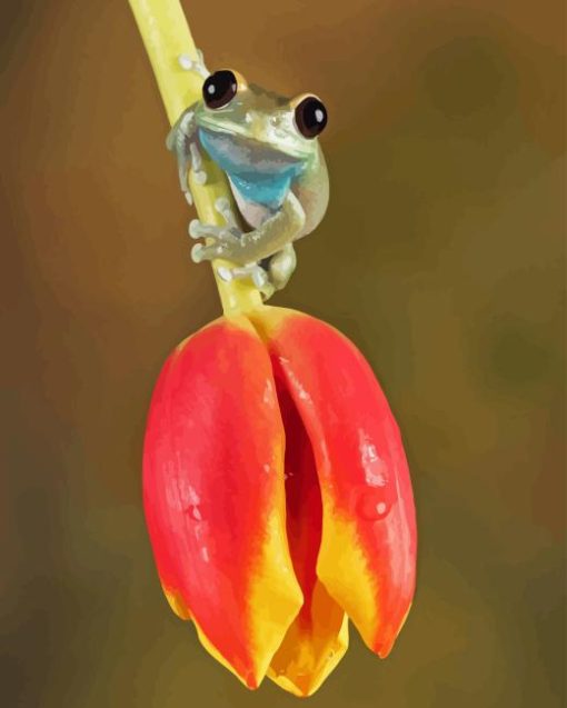 Little Frog On A Tulip Diamond Paints