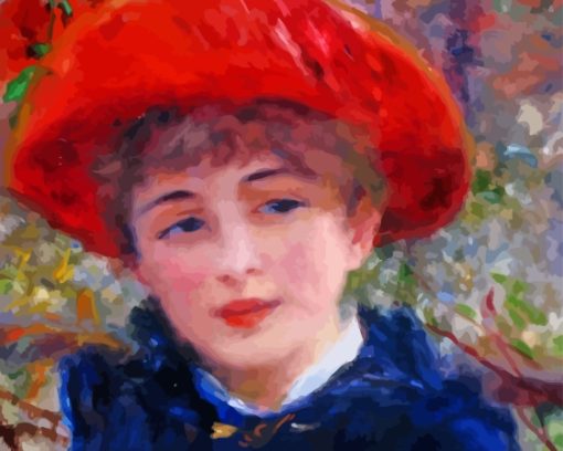 Little Girl With A Red Hat Diamond Painting