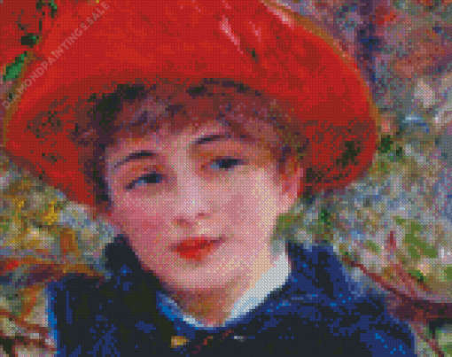 Little Girl With A Red Hat Diamond Painting