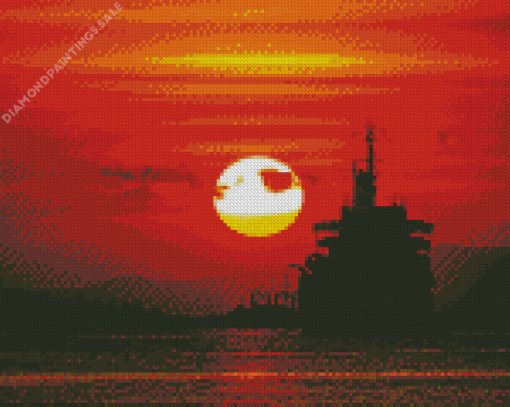 Manila Bay Sailing Ship Silhouette Diamond Painting