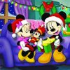 Mickey And Mini Mouse Christmas Diamond Painting