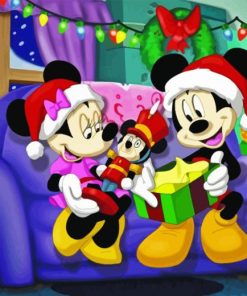 Mickey And Mini Mouse Christmas Diamond Painting