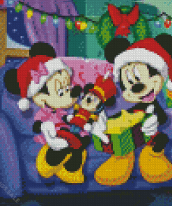 Mickey And Mini Mouse Christmas Diamond Painting