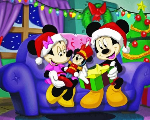 Mickey And Mini Mouse Christmas Diamond Painting