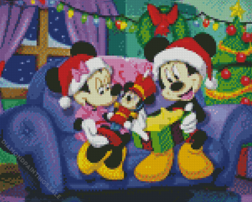 Mickey And Mini Mouse Christmas Diamond Painting