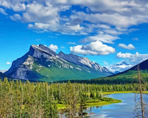 Mount Rundle Landscape Diamond Painting