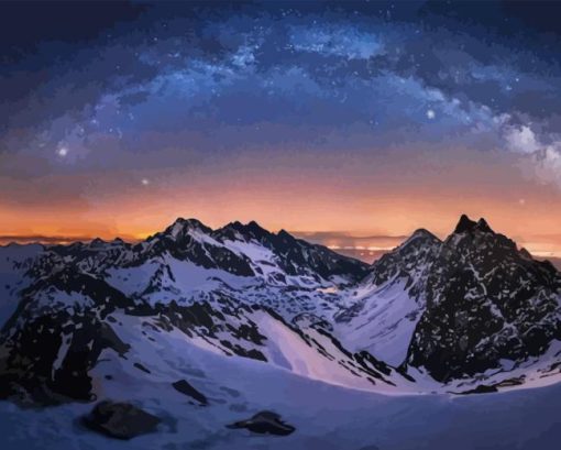 Mountain Stars Diamond Painting