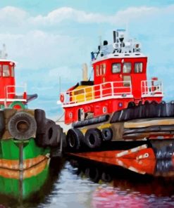 Old Tugboats Diamond Painting