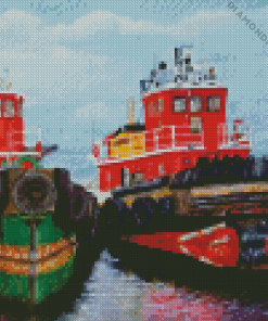 Old Tugboats Diamond Painting