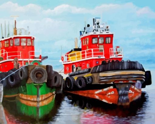 Old Tugboats Diamond Painting