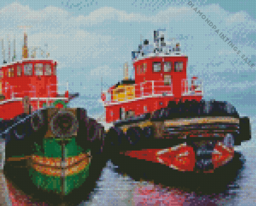 Old Tugboats Diamond Painting