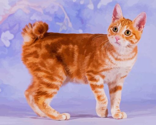 Orange Japanese Bobtail Diamond Painting