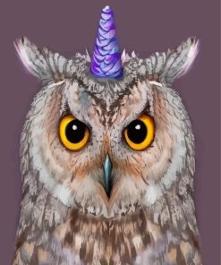 Owl Bird With Unicorn Diamond By Numbers