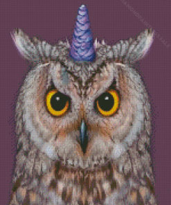 Owl Bird With Unicorn Diamond By Numbers