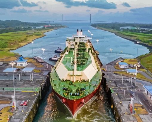 Panama Canal View Diamond Painting