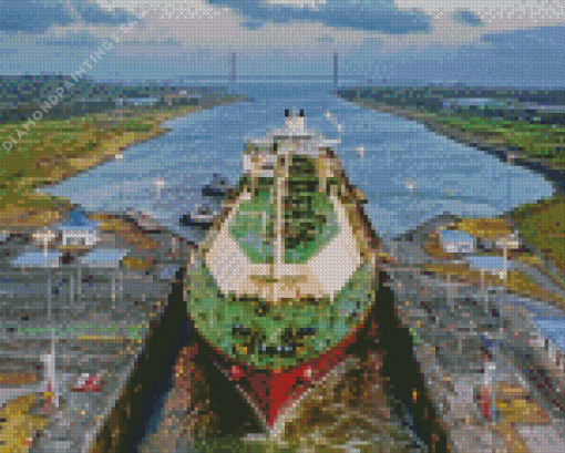 Panama Canal View Diamond Painting