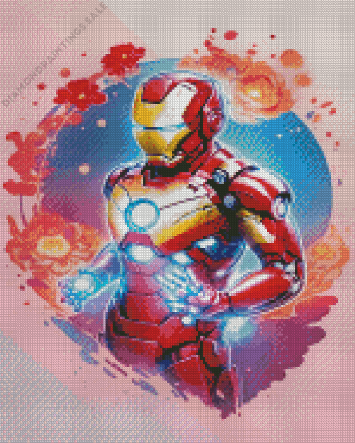 Pink Iron Man Diamond Painting