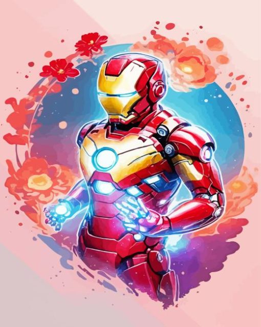 Pink Iron Man Diamond Painting