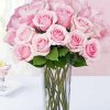 Pink Rose Flower Vase Diamond Painting