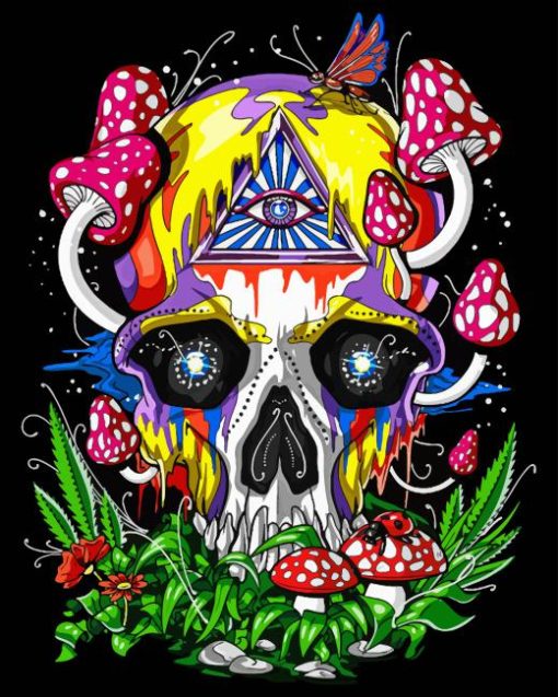 Psychedelic Skull Diamond Painting