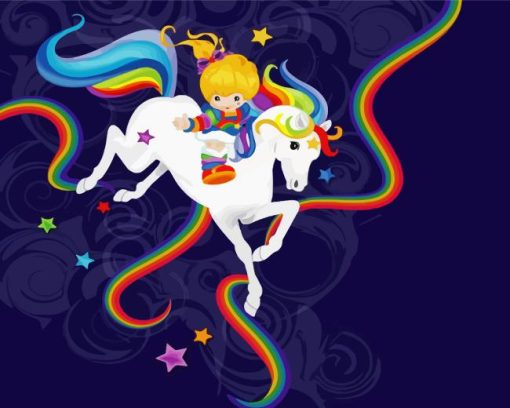 Rainbow Brite Riding Starlite Diamond Painting