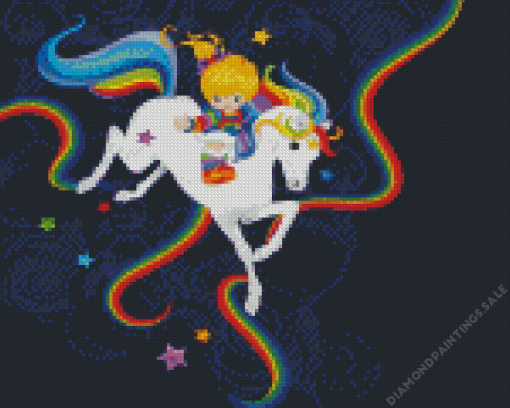 Rainbow Brite Riding Starlite Diamond Painting