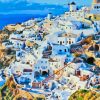 Santorini Cliff Village Diamond Painting