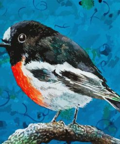 Scarlet Robin Diamond Painting