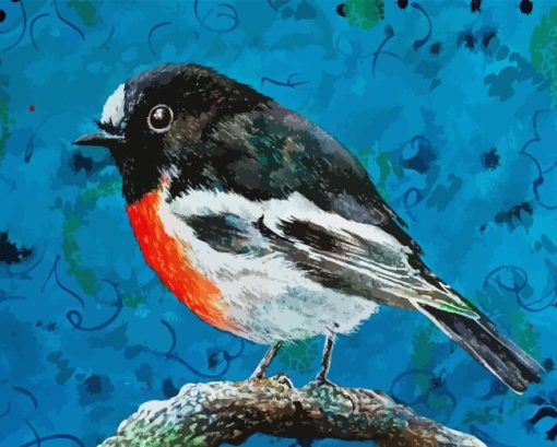 Scarlet Robin Diamond Painting