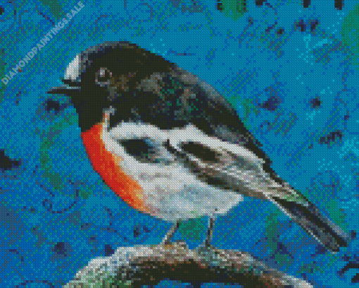 Scarlet Robin Diamond Painting