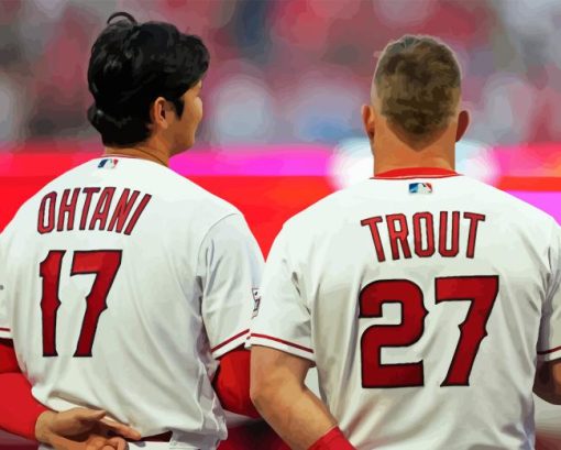 Shohei Ohtani With Mike Trout Diamond Painting