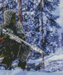 Snow Sniper Soldier Diamond Painting