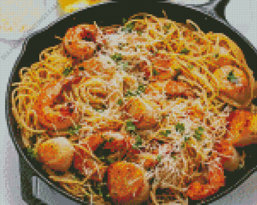 Spaghetti With Shrimp Diamond Painting