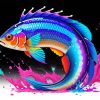 Splash Arowana Fish Diamond Painting