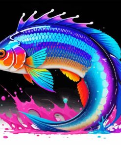 Splash Arowana Fish Diamond Painting